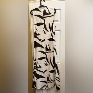 Rachel Zoe Cream and Brown Abstract Sleeveless Maxi Dress